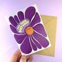 Cute Happy Flower Floral Birthday Card, thumbnail 2 of 3