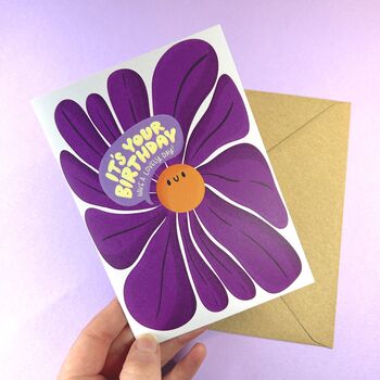 Cute Happy Flower Floral Birthday Card, 2 of 3