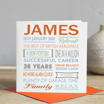 Personalised Retirement Word Card, 2 of 3
