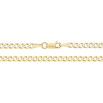 Mens Yellow Gold Plated Flat Curb Chain Necklace, 3 of 7