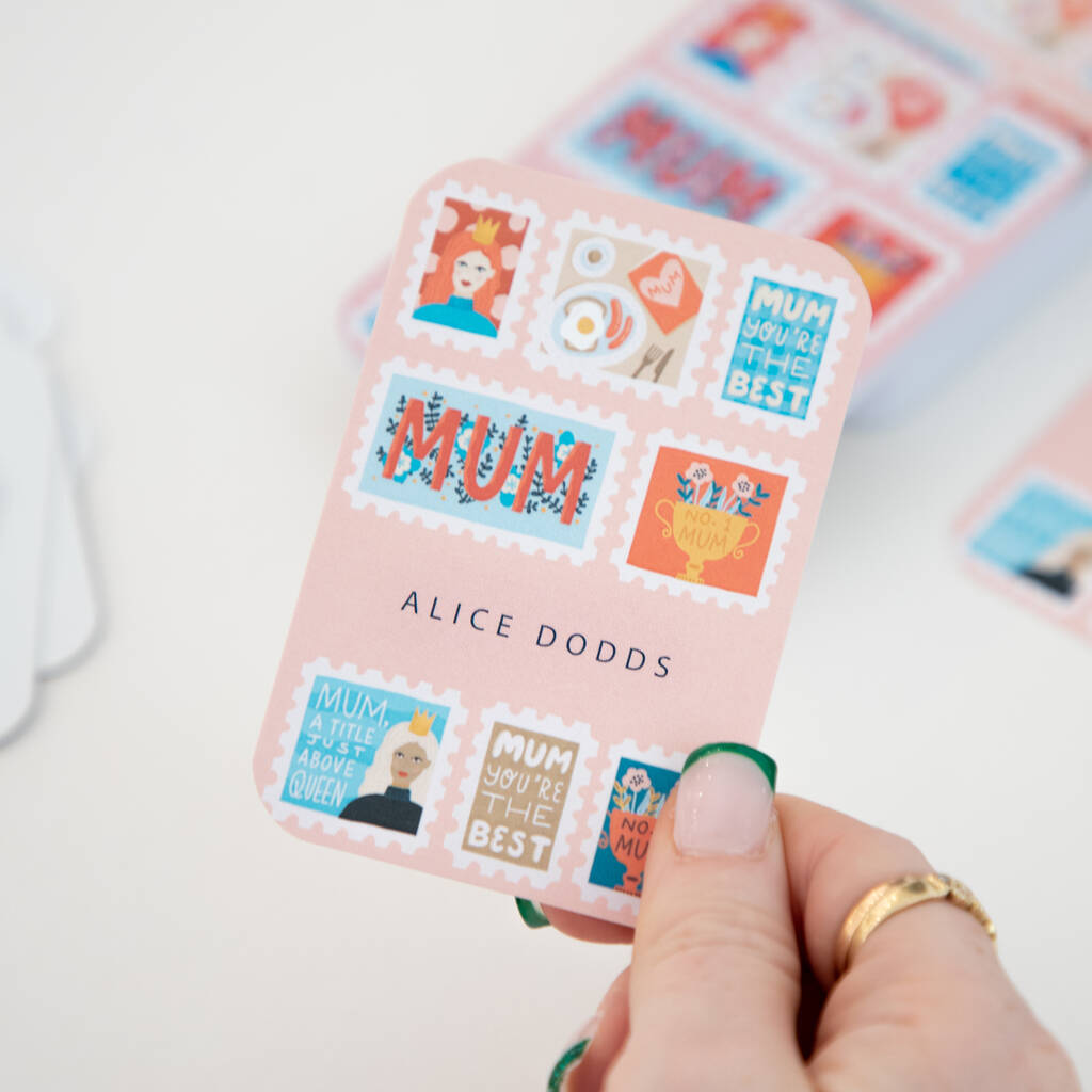 Personalised Best Mum Stamp Playing Cards, 1 of 8