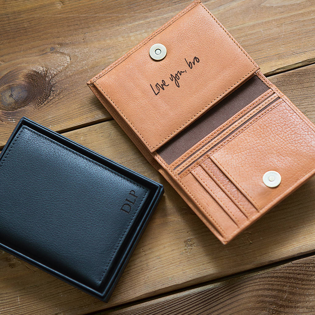 Personalised Men&#39;s Leather Wallet With Coin Pocket By Nv London Calcutta | 0