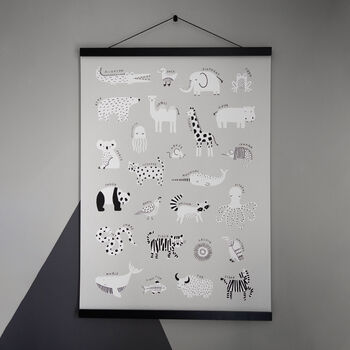 Illustrated Animal Alphabet Screen Print, 4 of 5