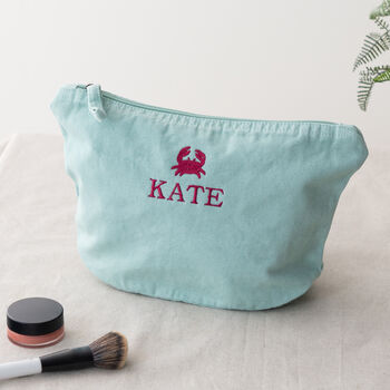 Embroidered Holiday Design Travel Toiletry Bag, 2 of 7