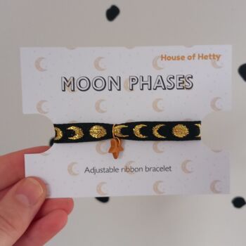 Moon Phases Adjustable Ribbon Bracelet, 3 of 5