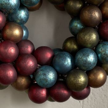 Recycled Glass Bauble Wreath, 3 of 5