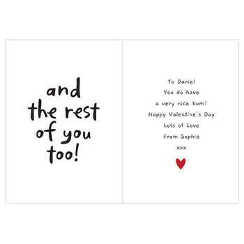 Personalised 'I Like Your Bum' Card, 3 of 6