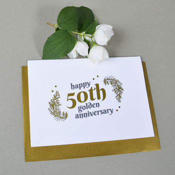 Personalised With Gold 50th Wedding Anniversary Gift, 6 of 7