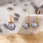 Pearl Necklace And Earring Set In Gold Vermeil, thumbnail 2 of 5