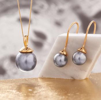 Pearl Necklace And Earring Set In Gold Vermeil, 2 of 5
