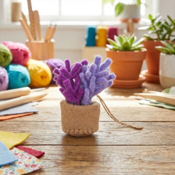 Handmade Felt Pot O' Lavender Decoration, 3 of 3