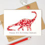 Personalised Liberty Dinosaur Childrens Birthday Card, thumbnail 1 of 4