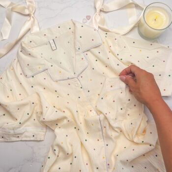 Christmas Pyjama Gift Set – Spotty Pastel Pjs With Eye Mask – Ideal For Her And Teens, 2 of 10