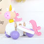 Personalised Cotton Bag And Unicorn Pull Along Toy, thumbnail 3 of 6