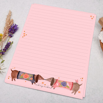 A5 Pink Letter Writing Paper With Sausage Dogs, 3 of 4