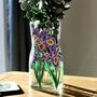 Iris Hand Painted Small Glass Vase, thumbnail 1 of 6