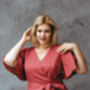 Long Bohemian Wrap Linen Dress With Frill Details, thumbnail 11 of 12