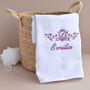 Personalised White Hand Towel With Wreath, thumbnail 1 of 4