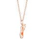 Rose Gold Plated Sterling Silver Pointe Ballet Shoe Charm Necklace, thumbnail 2 of 4