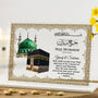 Hajj And Umrah Mubarak Kaaba Illustration With Gold Style Border, thumbnail 2 of 3