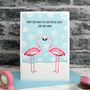 'Flamingos' Personalised Couple Christmas Card, thumbnail 1 of 4