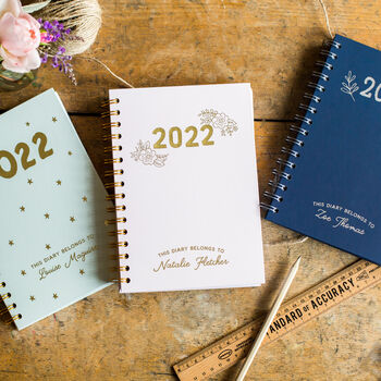 Personalised 2023 Gold Foil Diary With Floral Design, 3 of 12