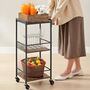 Three Tier Kitchen Serving Cart With Wheels, thumbnail 1 of 6