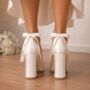 Personalised Bridal Prom White Bow Heels, thumbnail 3 of 4