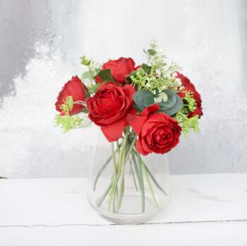 Everlasting Red Rose Bouquet With Gypsophelia, 4 of 7