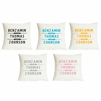 Personalised New Baby Modern Cushion, 3 of 4