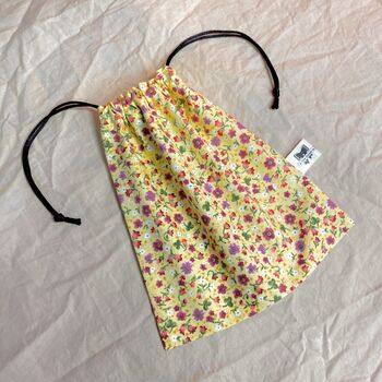 Ditsy Floral Cotton Drawstring Gift Pouch Bag, 2 of 5