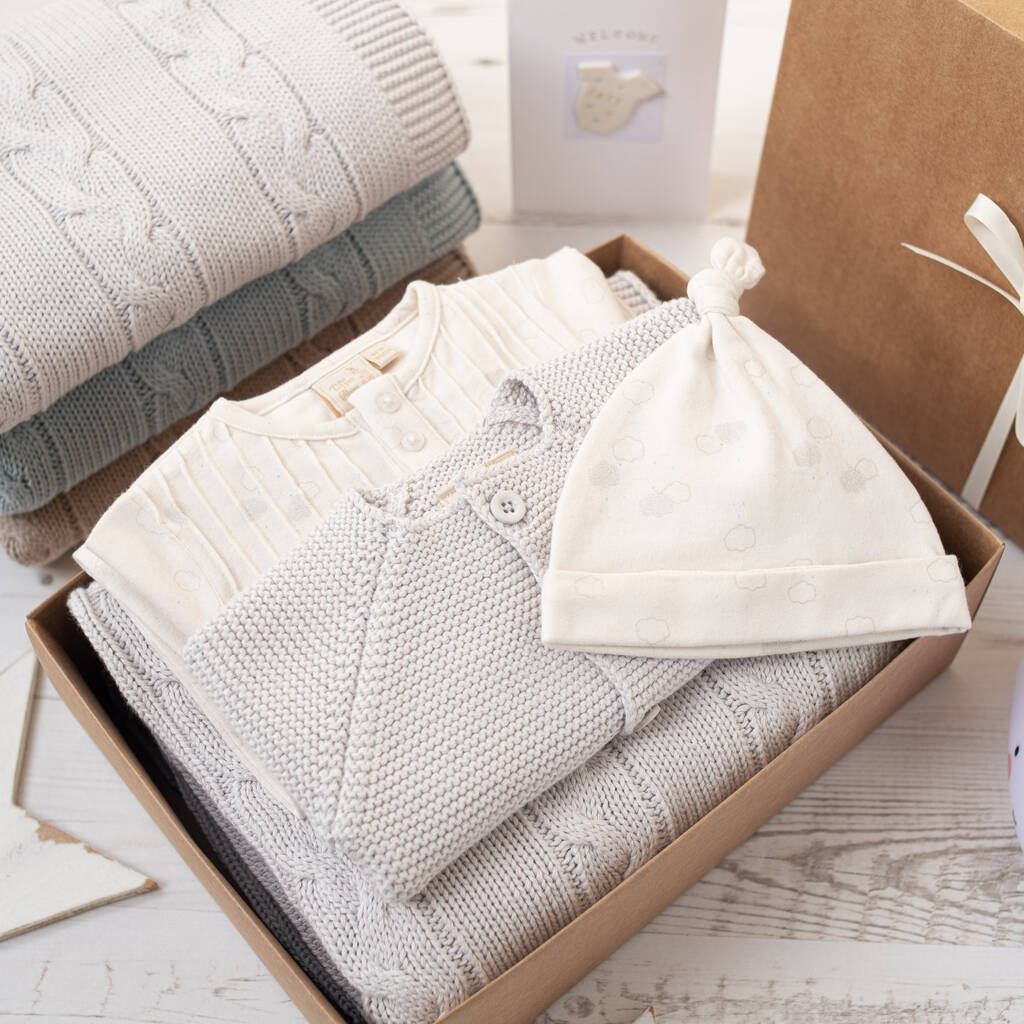 Little Clouds Baby Shower Unisex Gift Box By Toffee Moon