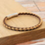 Mens Braided Cork Bracelet Hidden Message Stainless Steel Clasp, thumbnail 3 of 8