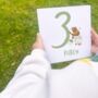 Personalised Painted Numbers Birthday Card Green, thumbnail 3 of 5