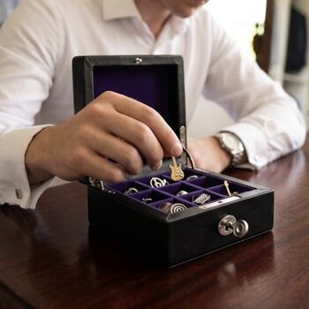 Personalised Hand Finished Leather Cufflink Box, 8 of 10