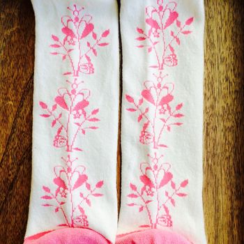 White Floral Children's Tights, 3 of 3