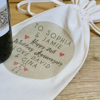 Personalised Anniversary Cotton Bottle Bag, 2 of 3