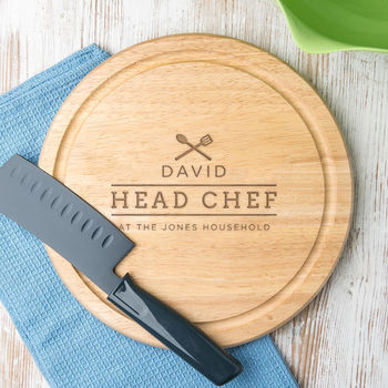 Personalised Family Chef Chopping Board For Him