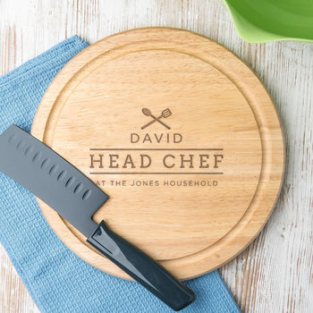 Personalised Family Chef Chopping Board For Him By Dust and Things ...