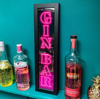 'Gin Bar' Framed Neon Print | Bar Sign, 3 of 6