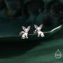 Fennec Fox Stud Earrings In Sterling Silver, thumbnail 1 of 11