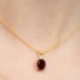 Garnet Pendant Necklace In Sterling Silver And Gold, thumbnail 12 of 12