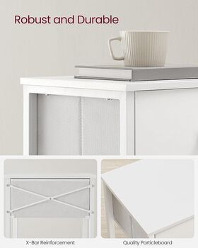 Side Table Fabric Drawer End Table Storage Shelf, 5 of 8