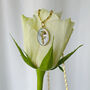 Language Of Flowers Pearl And Gold Plate Necklace, thumbnail 2 of 12