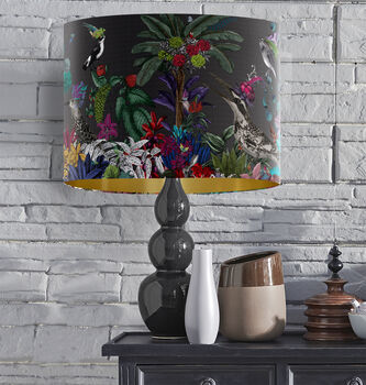 Glorious Plumes Lampshade Charcoal, Multiple Cols Avail, 2 of 9