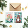 Illustrated Dogs And Cats Christmas Cards, thumbnail 1 of 6