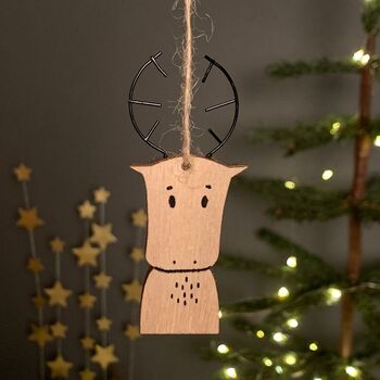 Woodland Animal Hanging Decoration With Antlers, 2 of 4