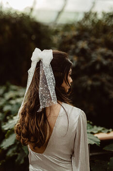 Valentina Spotty Polka Dot Hair Bow Veil Bridemaid, 2 of 4