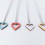 Bubble Heart Wooden Necklace Blue Sustainable Eco Gift, thumbnail 5 of 8