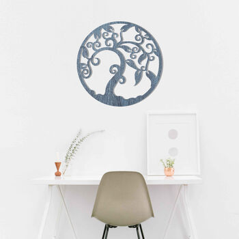 Round Wooden Tree Of Life Home Room Wall Art, 8 of 12